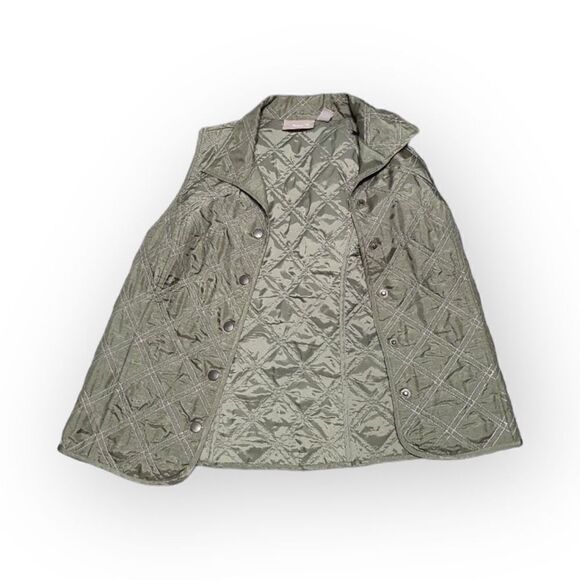 Chico’s Green Button Up Vest - Picture 1 of 3